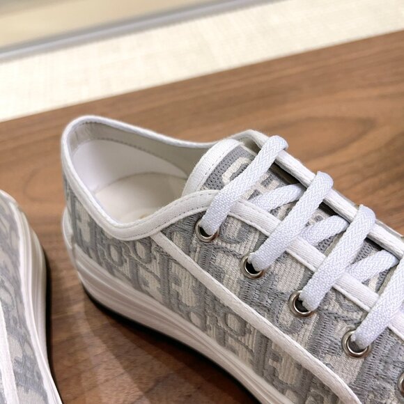 Dior Gray Sneakers with Rubber Toe Cap and Canvas Upper - Picture 8 of 9